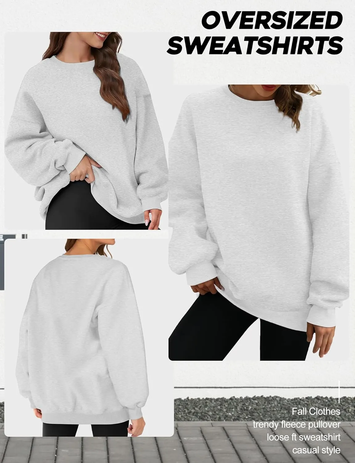 Oversized Sweatshirt for Women, Crewneck Sweatshirts Women Pullover Long Sleeves, Pullover Sweaters Casual Clothes