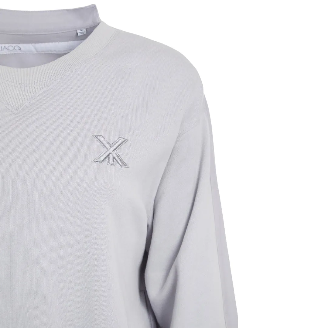 PIERRE MIXED MEDIA PULLOVER QUICKSILVER BLUE