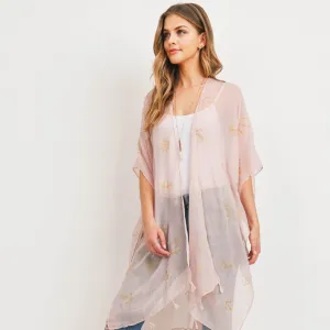 Pink Lightweight Anchor & Leaf Beach Cover Ups