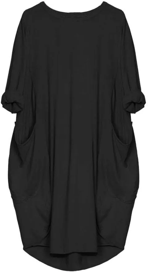 Pop Summer Pub Dress Womens Short Sleeve Tunic Relaxed Fit Dresses for Ladies Scoop Neck Coloured Comfortable