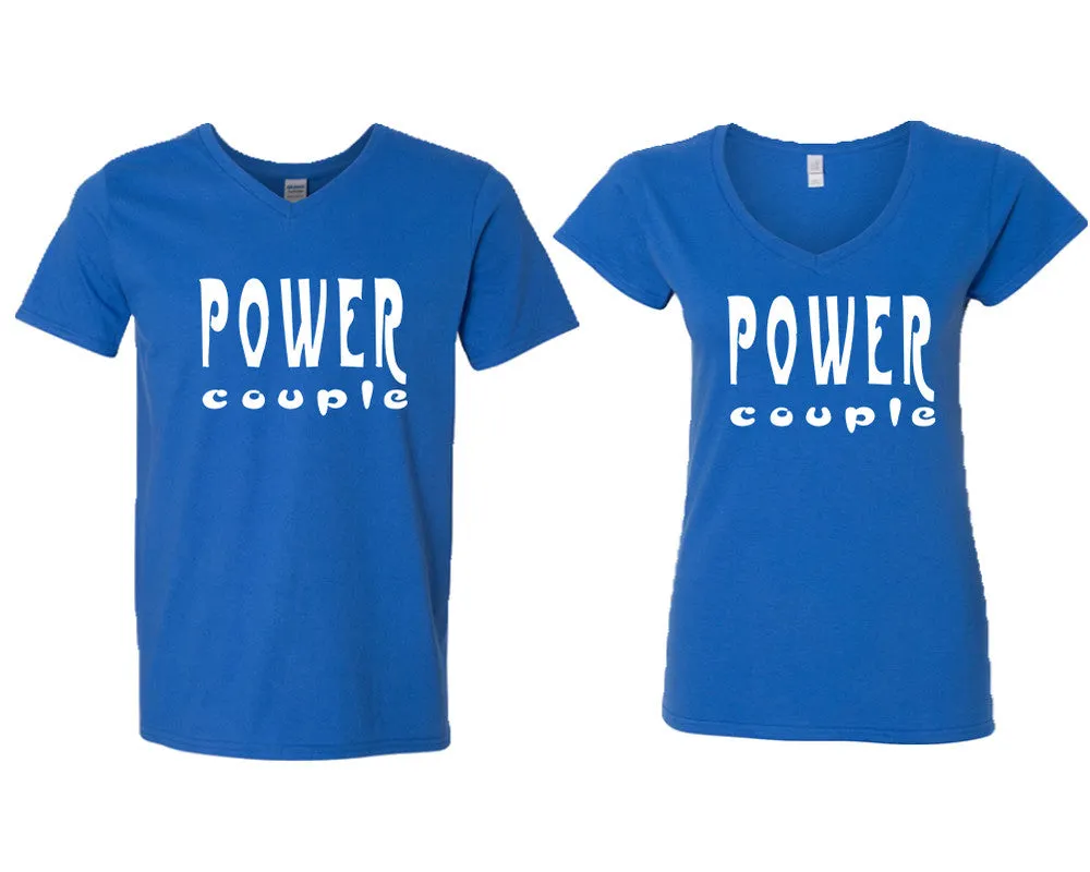 Power Couple V-Neck T-Shirts – Couple Matching Styles Sold Separately | Available in Multiple Sizes & Colors