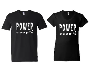Power Couple V-Neck T-Shirts – Couple Matching Styles Sold Separately | Available in Multiple Sizes & Colors