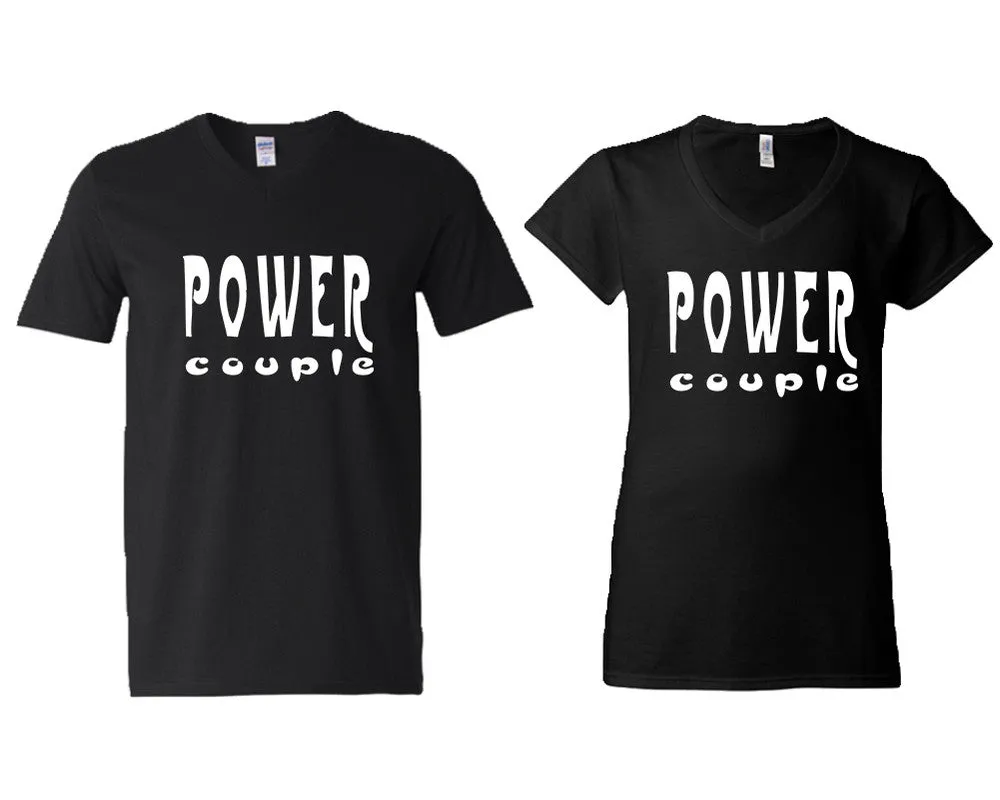 Power Couple V-Neck T-Shirts – Couple Matching Styles Sold Separately | Available in Multiple Sizes & Colors