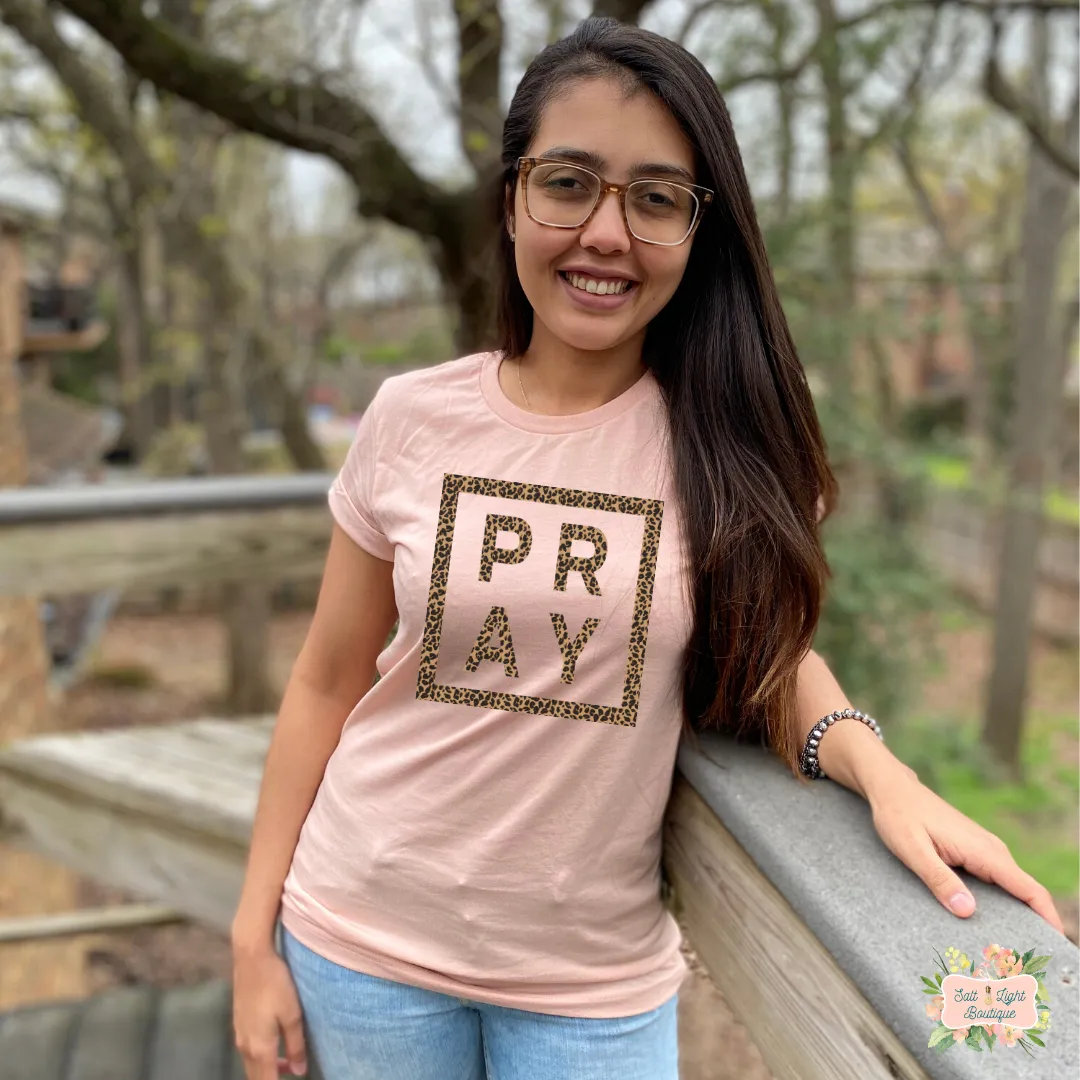 PRAY - LEOPARD PRINT - SLEEVE WOMEN'S T-SHIRT | UNISEX CUT