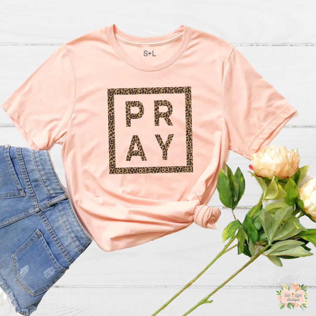 PRAY - LEOPARD PRINT - SLEEVE WOMEN'S T-SHIRT | UNISEX CUT