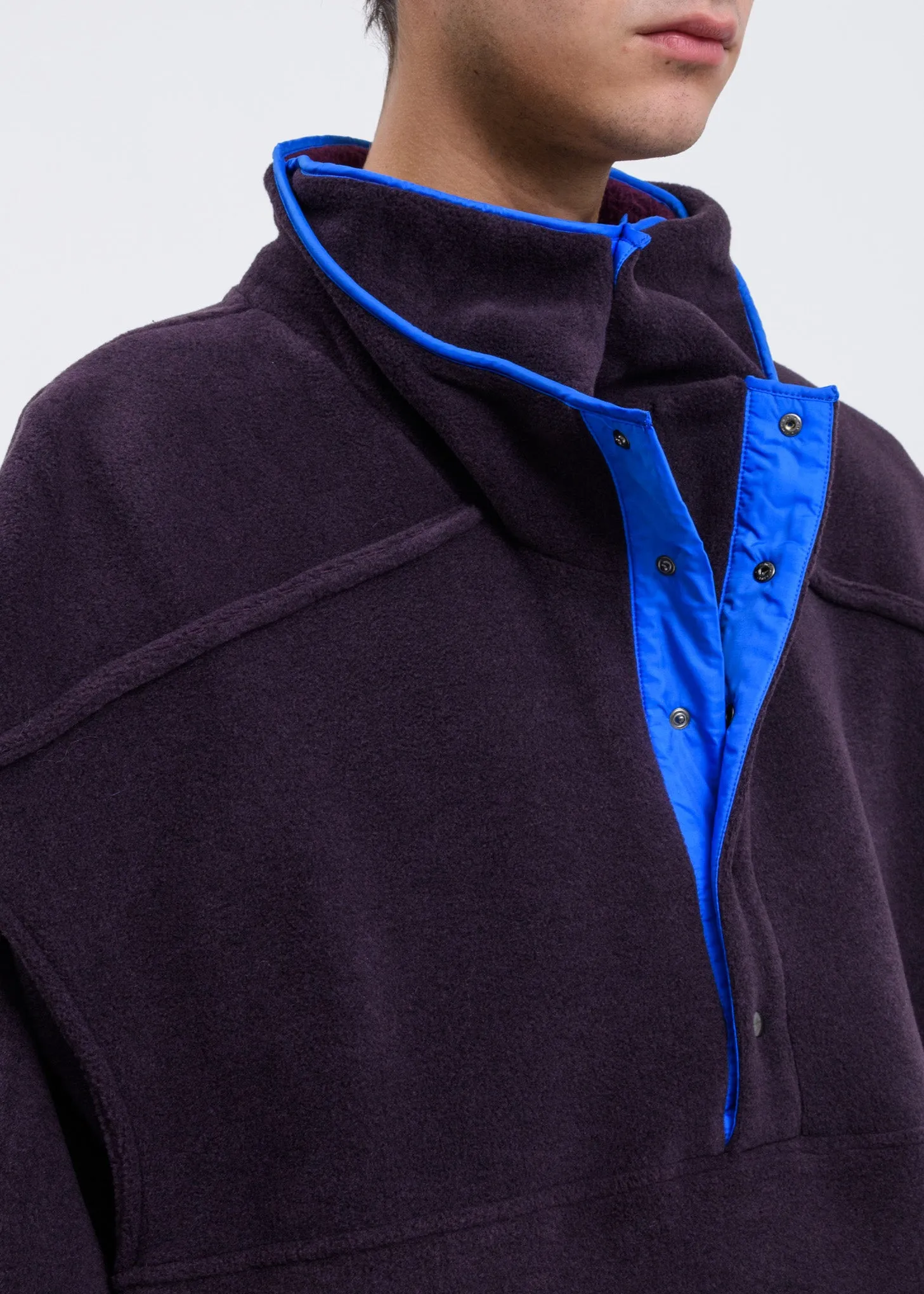 Purple Fleece Pop-Up Sweater