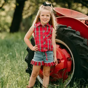 Red Plaid Tie Shirt Baby (0-18M)