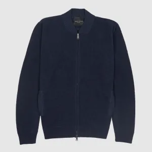 Roberto Collina Lightweight Cotton/ Linen  Knit Zipped Pique Cardigan