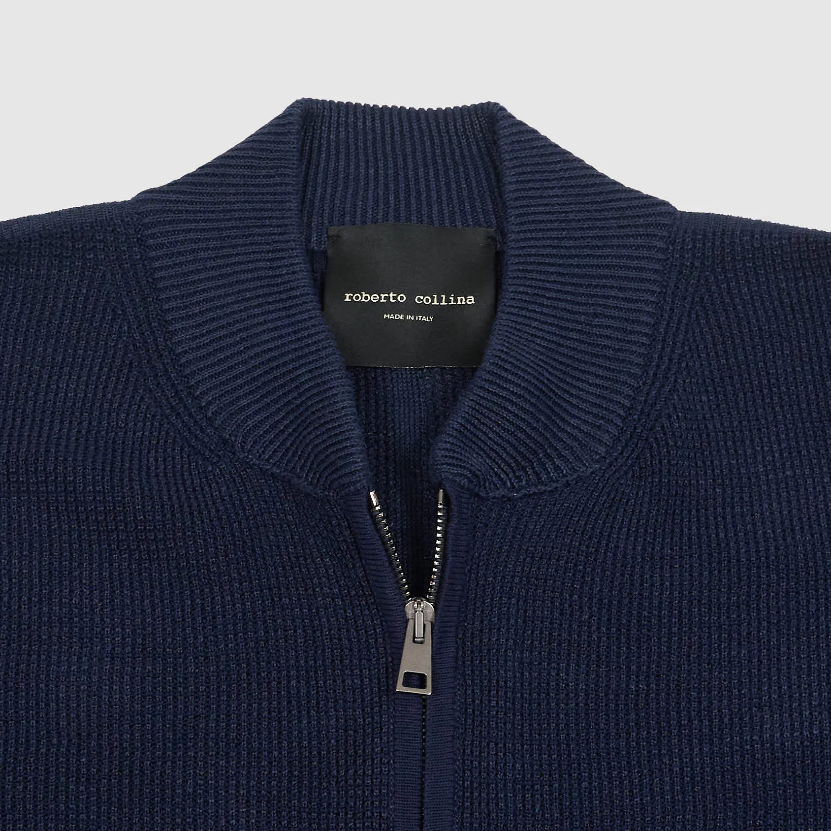 Roberto Collina Lightweight Cotton/ Linen  Knit Zipped Pique Cardigan