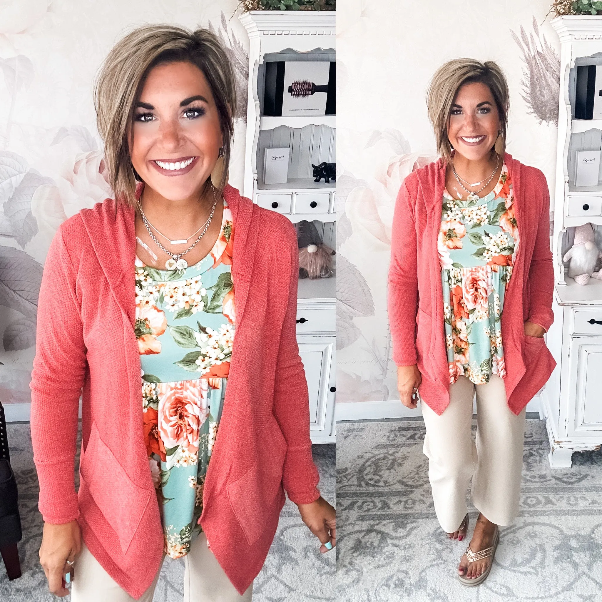 Scenic Outing Babydoll Top - Sage Floral