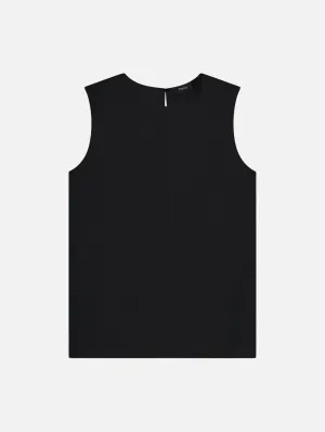 Shell Silk Georgette Top in Black