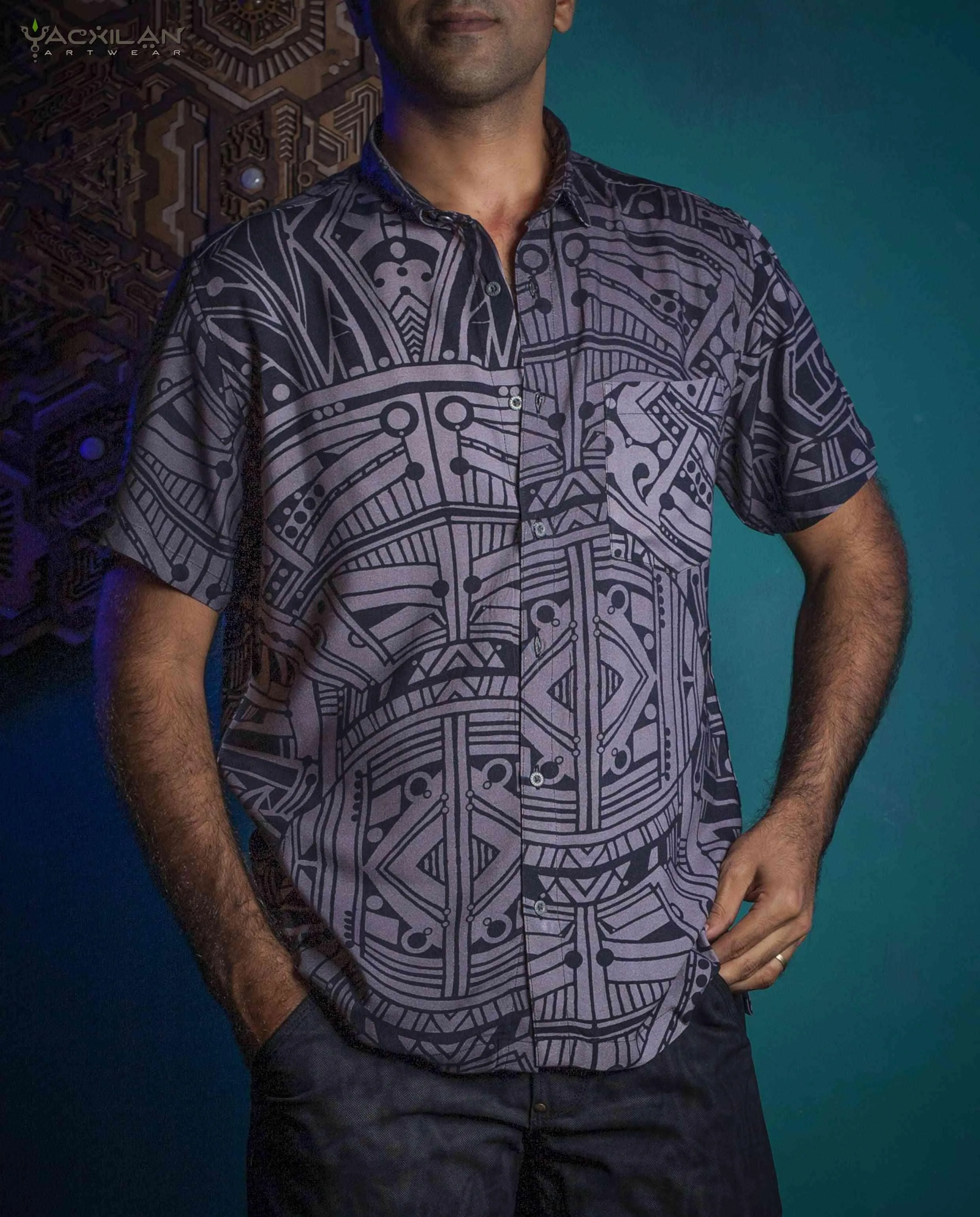 Shirt Men Half Sleeves / Viscose - RETRO FUTURE