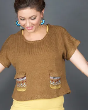 Short Sleeve Knit Sweater
