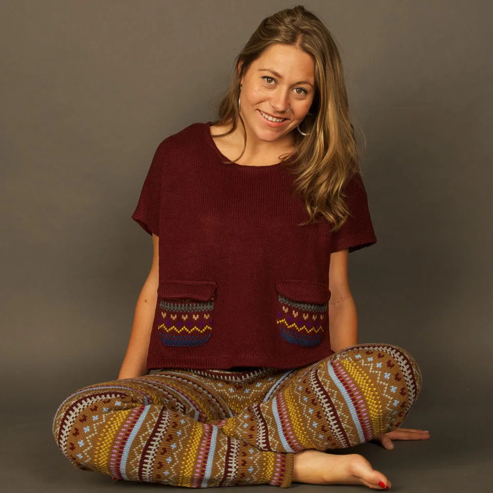 Short Sleeve Knit Sweater