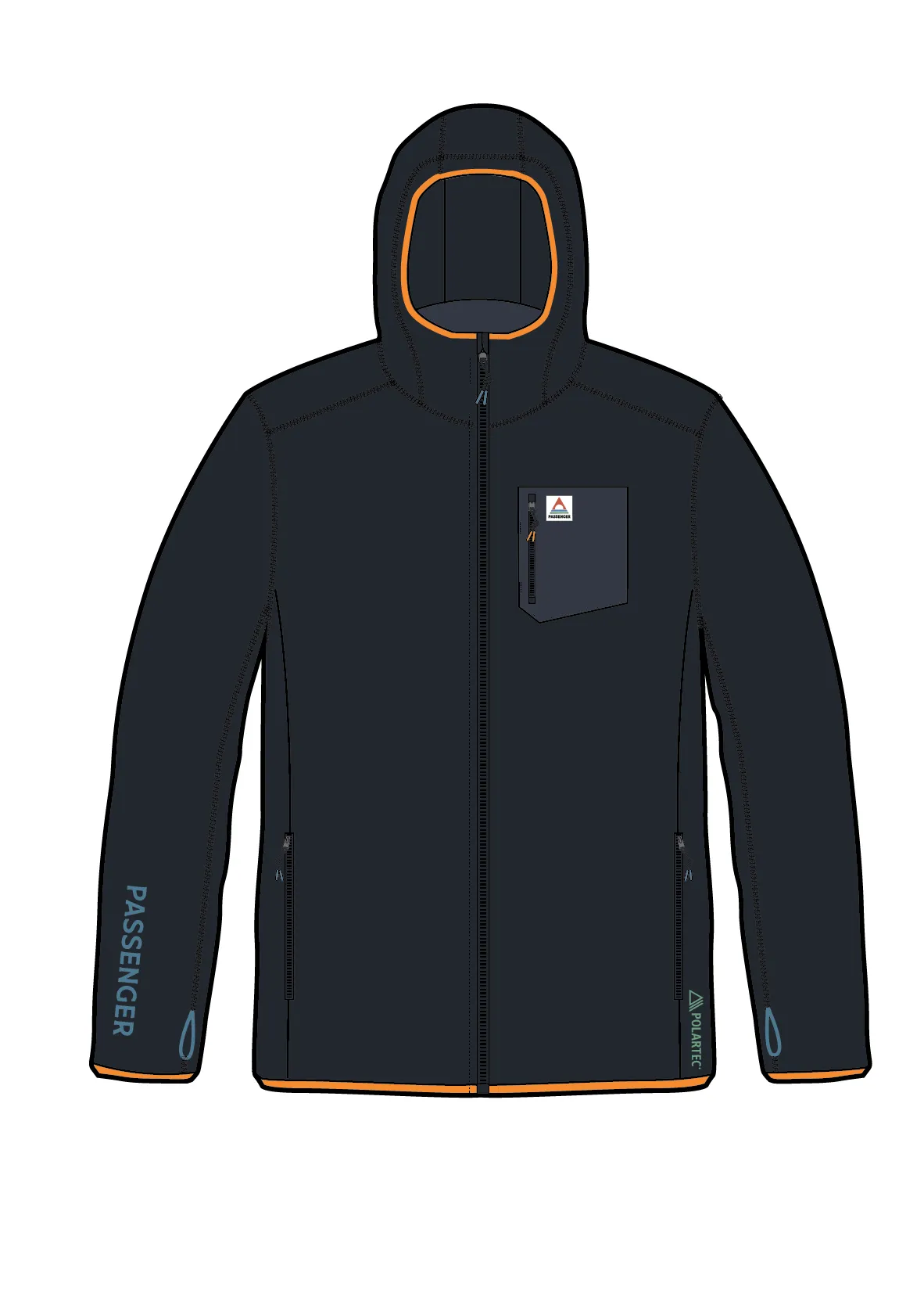 Solitude Recycled Polartec Fleece Hoodie - Black