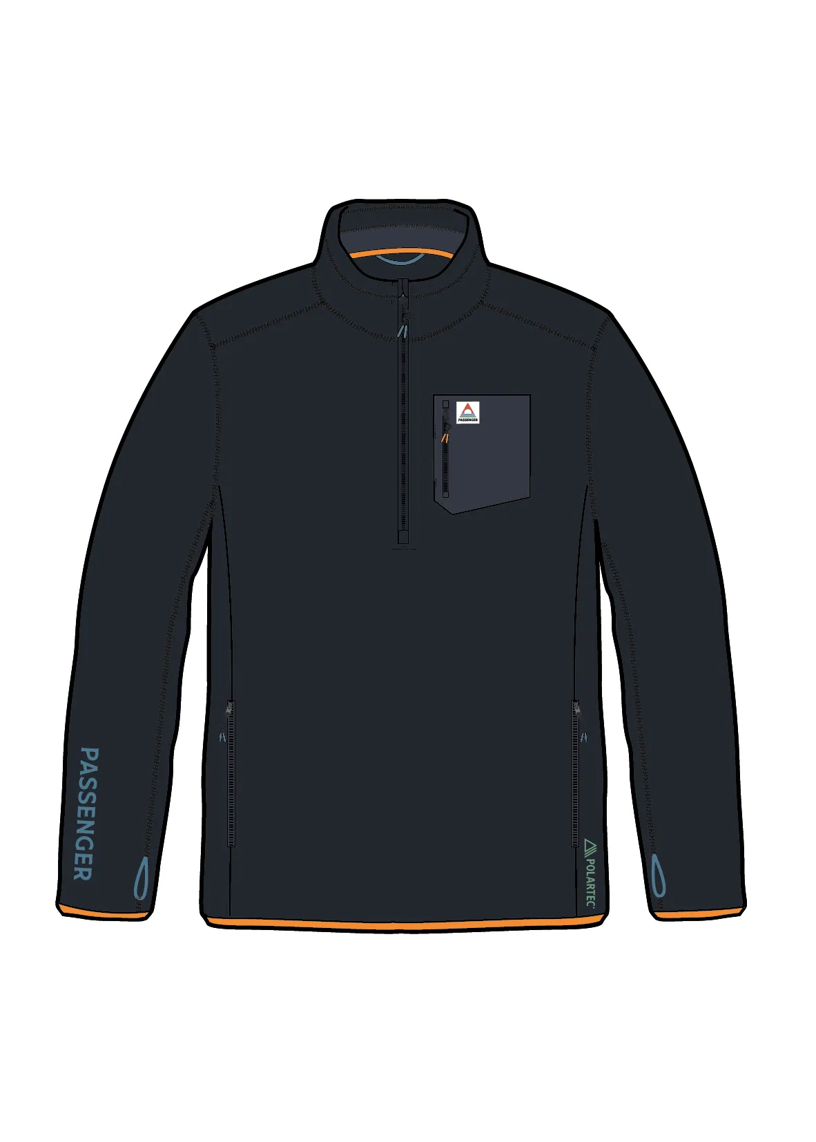 Solitude Recycled Polartec Fleece Pullover - Black
