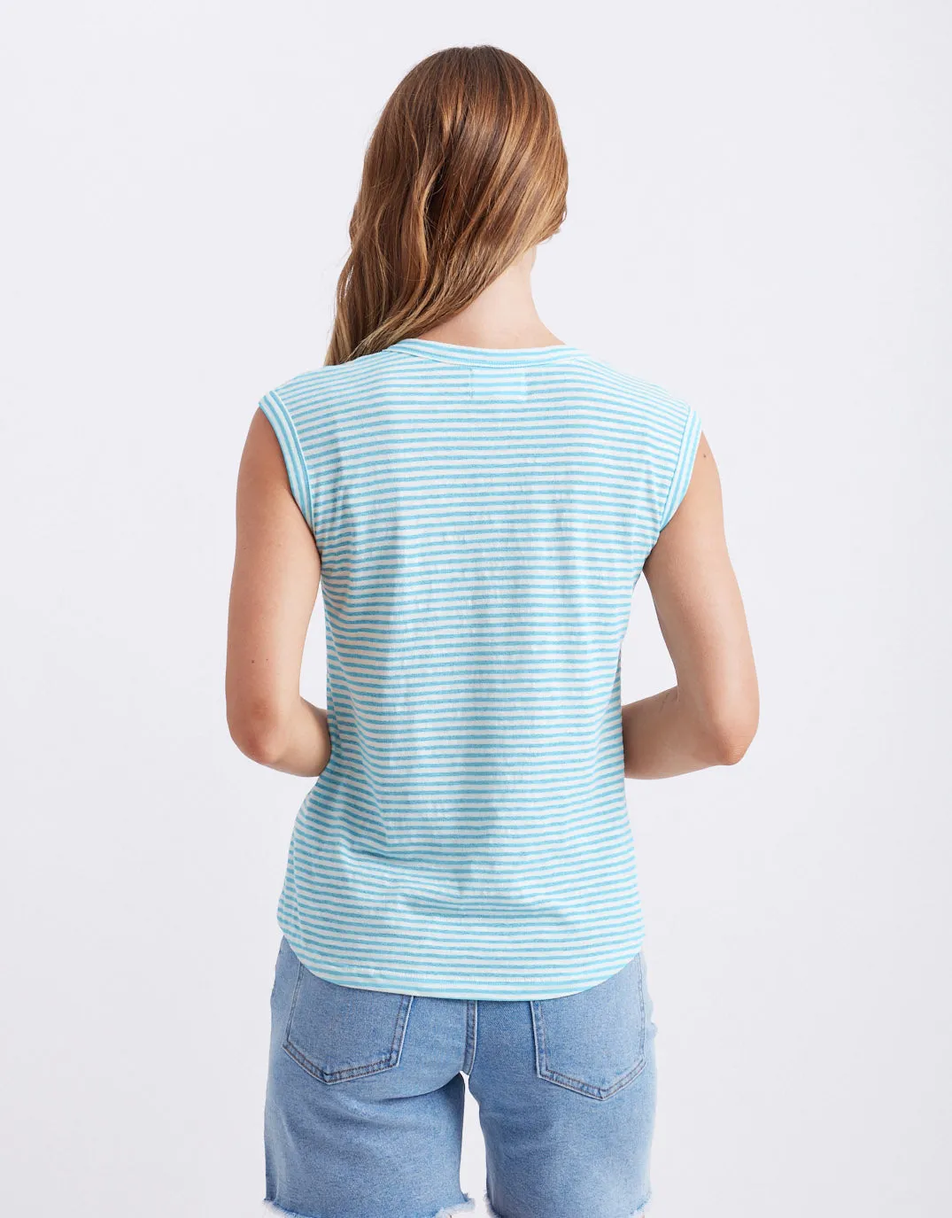 Sorbet Stripe Cali Tank - Azure Blue