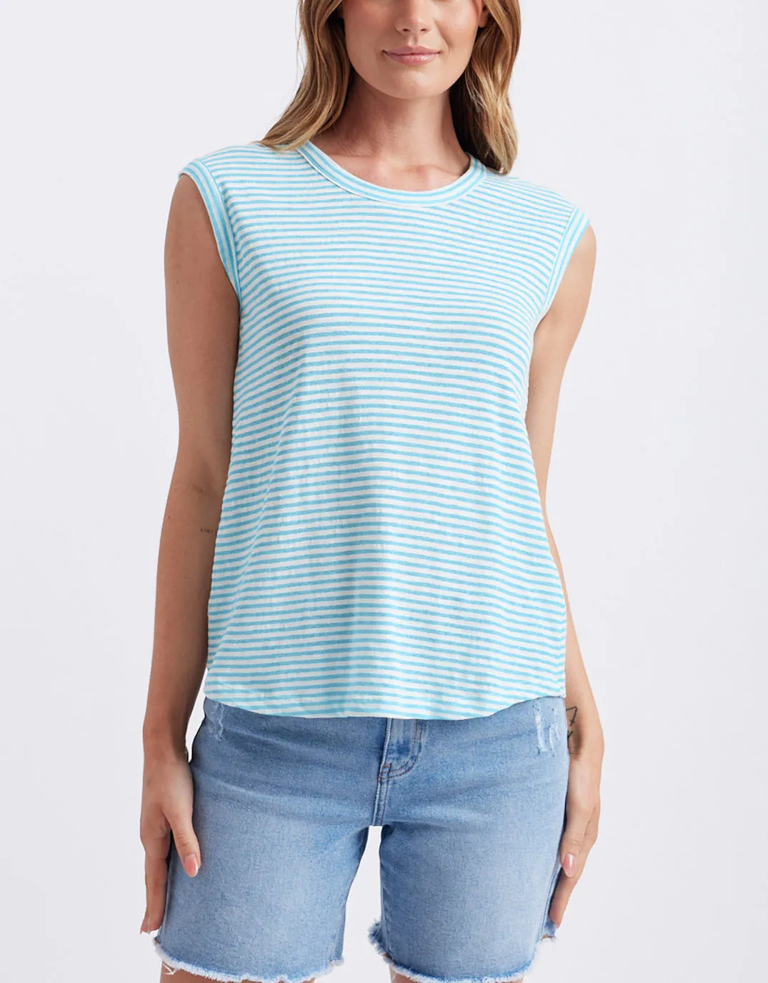 Sorbet Stripe Cali Tank - Azure Blue