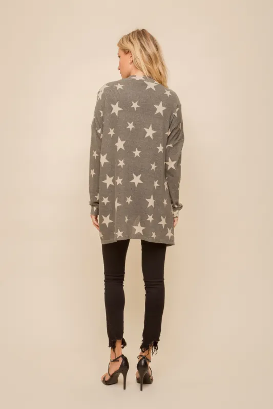 Star Print Cardigan