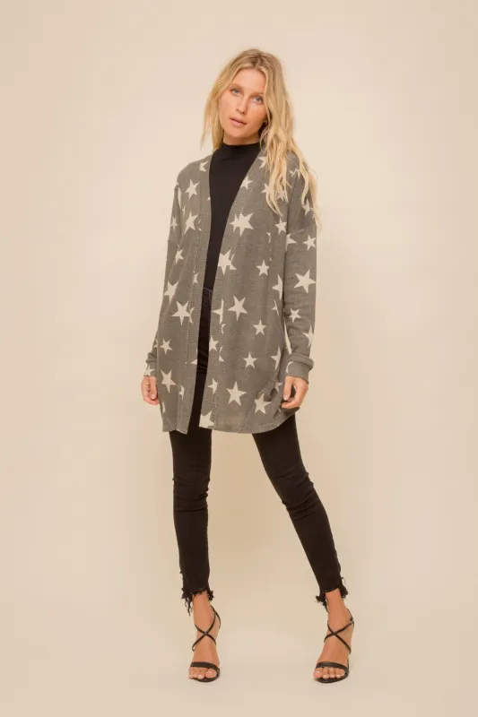 Star Print Cardigan