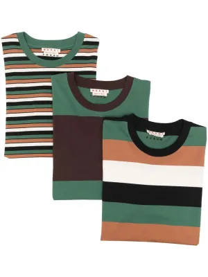 striped crew neck T-shirt