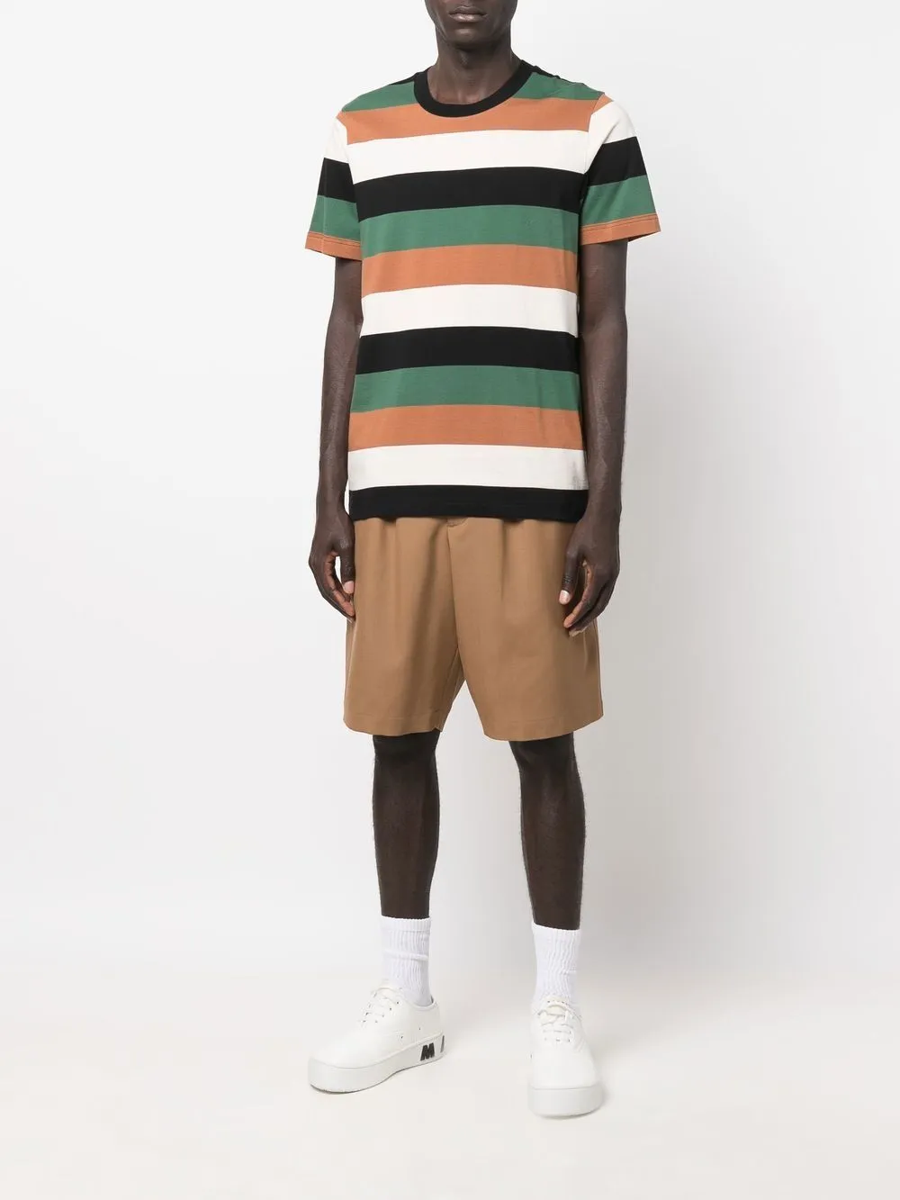 striped crew neck T-shirt