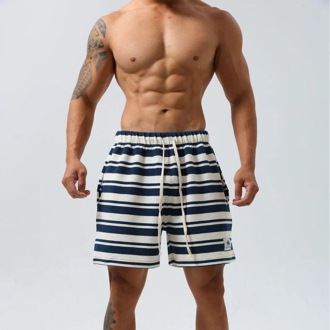 Striped Moisture-Wicking Sports Shorts