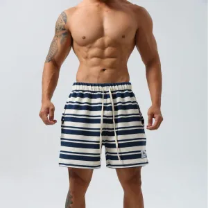 Striped Moisture-Wicking Sports Shorts