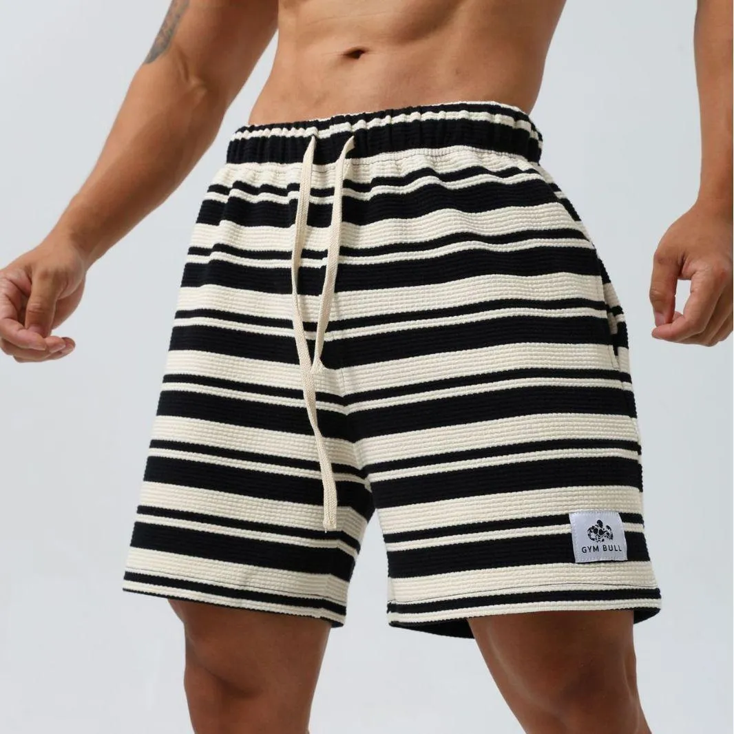 Striped Moisture-Wicking Sports Shorts