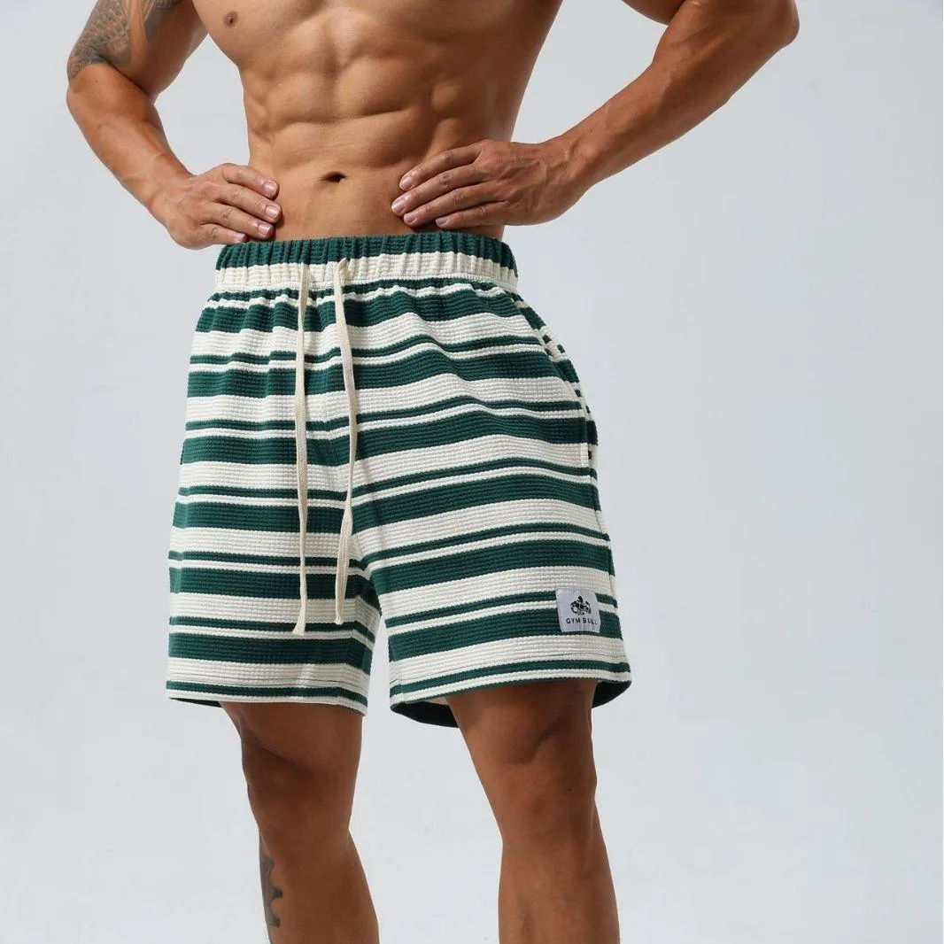 Striped Moisture-Wicking Sports Shorts