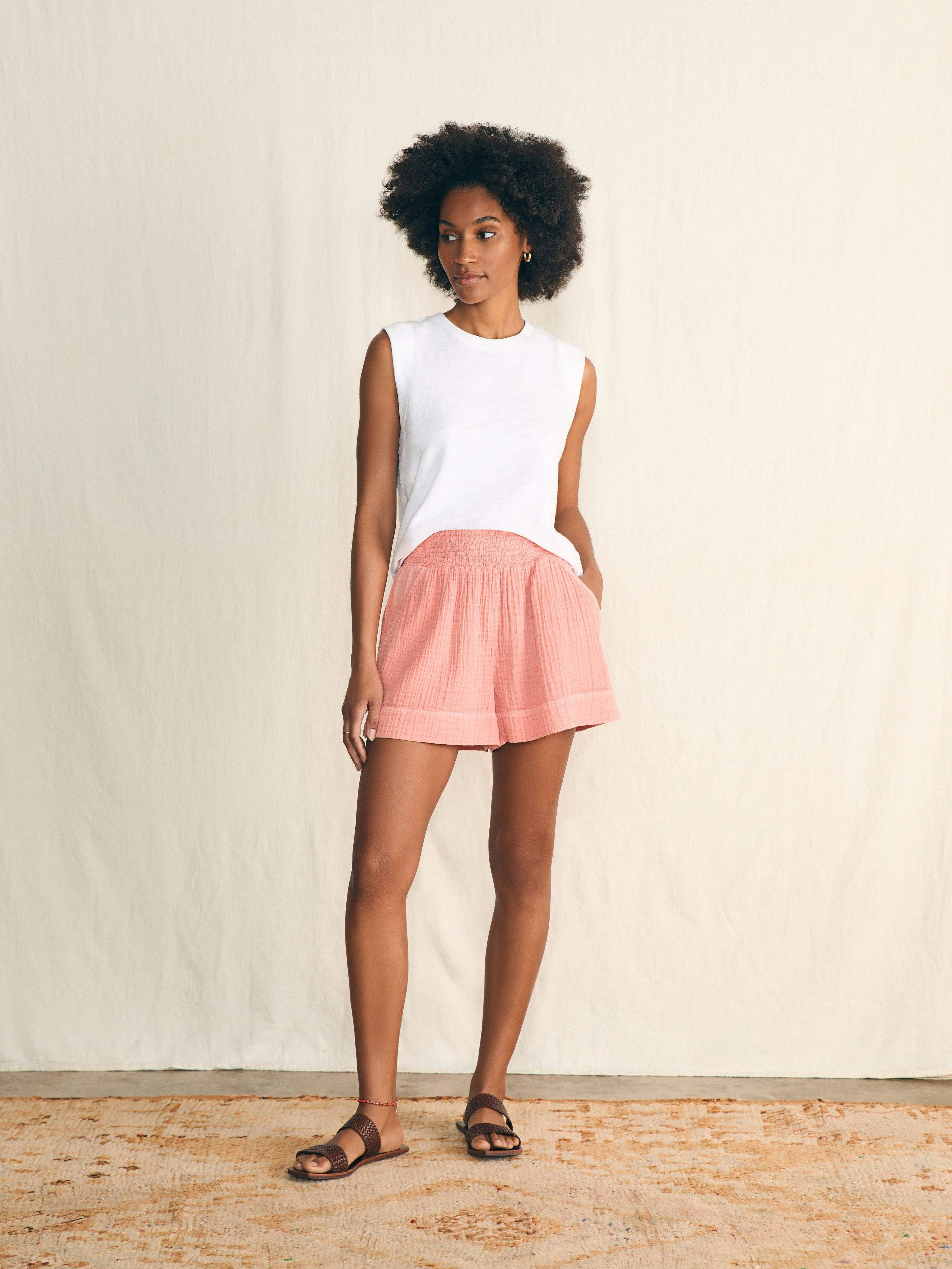 Sunwashed Slub Muscle Tank - White