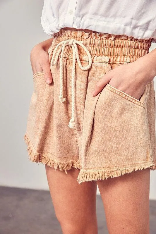 Taylor Destroyed Fray Denim Shorts