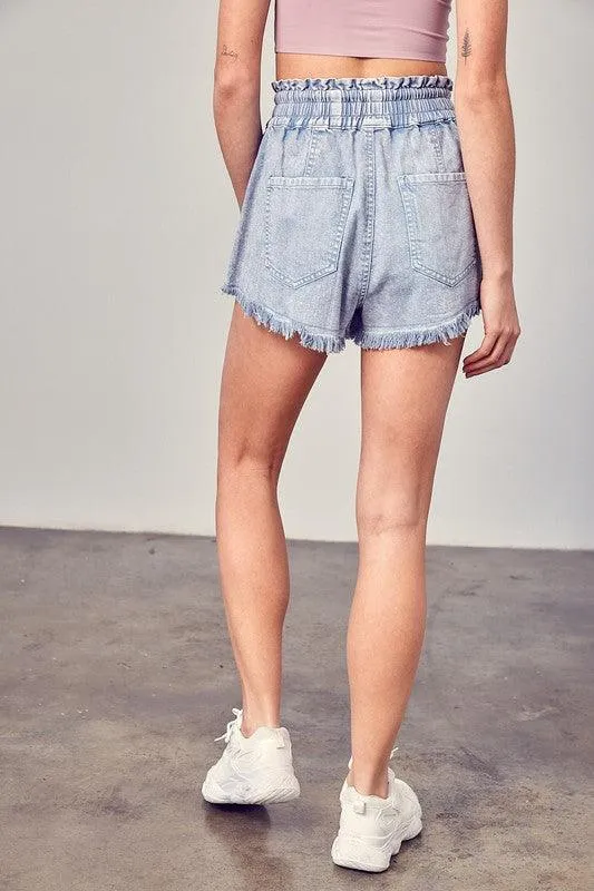 Taylor Destroyed Fray Denim Shorts