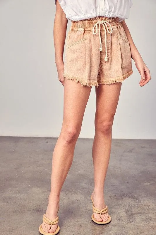 Taylor Destroyed Fray Denim Shorts