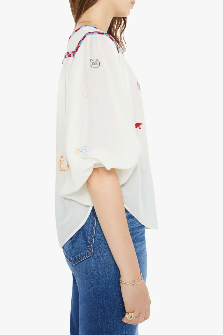 The Breeze Yoke Top Last Lap Whisper White