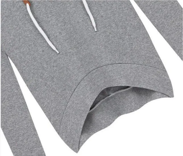 Two Pieces Sports Hoodie Knee-length Skirt Activewear Set