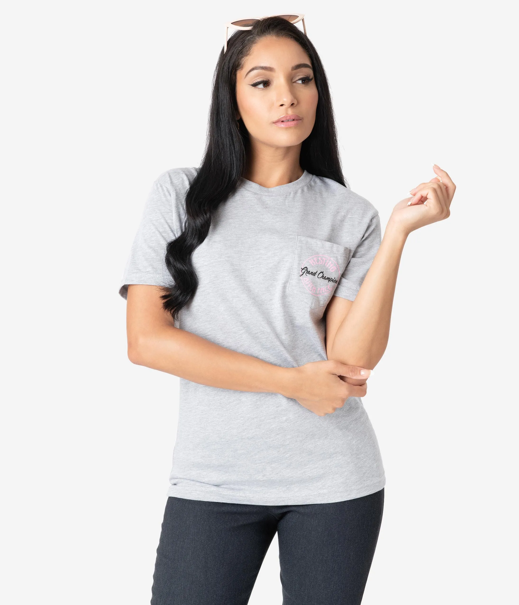 Unique Vintage Grey Grand Champion Resting Bitch Face Unisex Tee