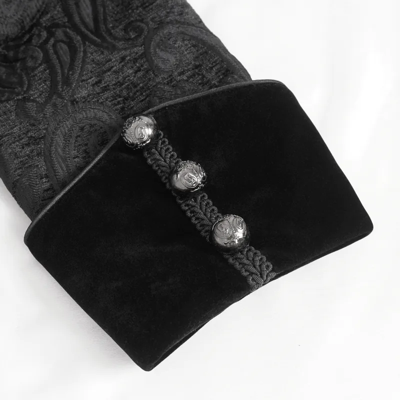 Victorian Gothic Embroidered Male Jacket with Tassels
