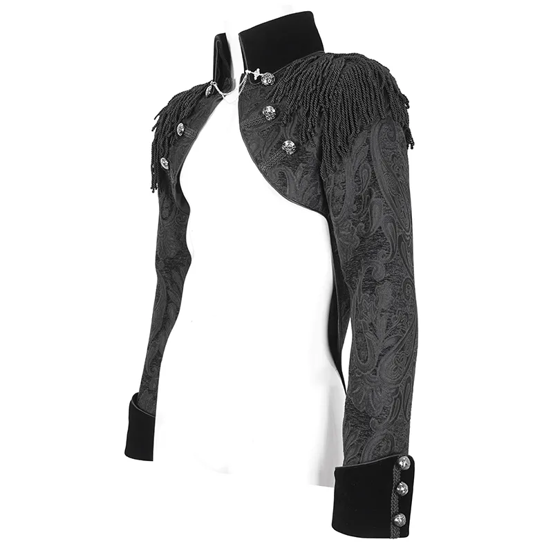 Victorian Gothic Embroidered Male Jacket with Tassels