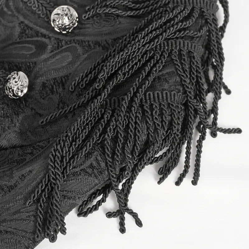 Victorian Gothic Embroidered Male Jacket with Tassels