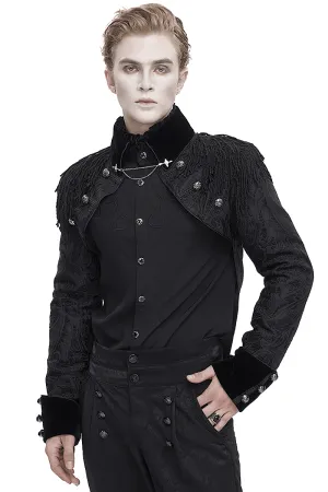 Victorian Gothic Embroidered Male Jacket with Tassels