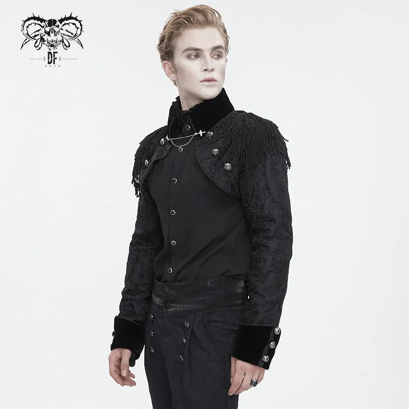 Victorian Gothic Embroidered Male Jacket with Tassels