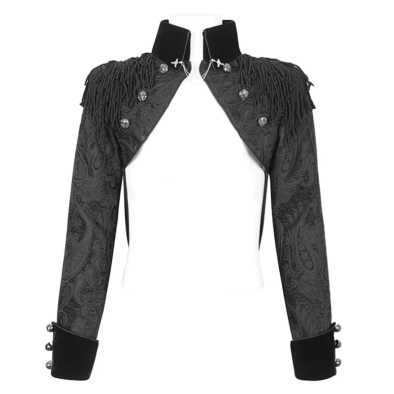 Victorian Gothic Embroidered Male Jacket with Tassels