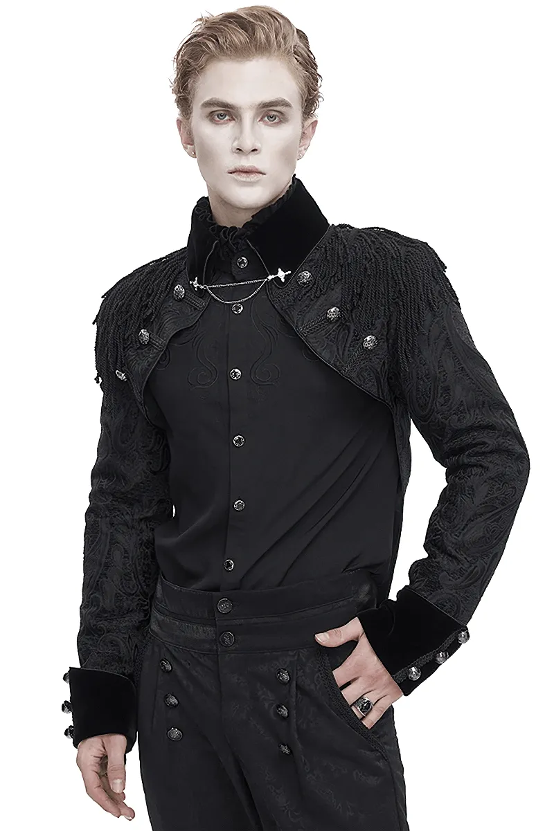 Victorian Gothic Embroidered Male Jacket with Tassels