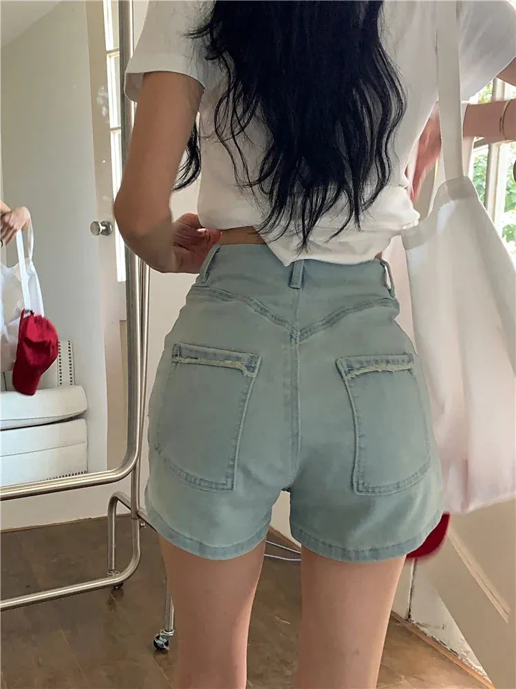 Vintage Button Fly Casual Jean Short