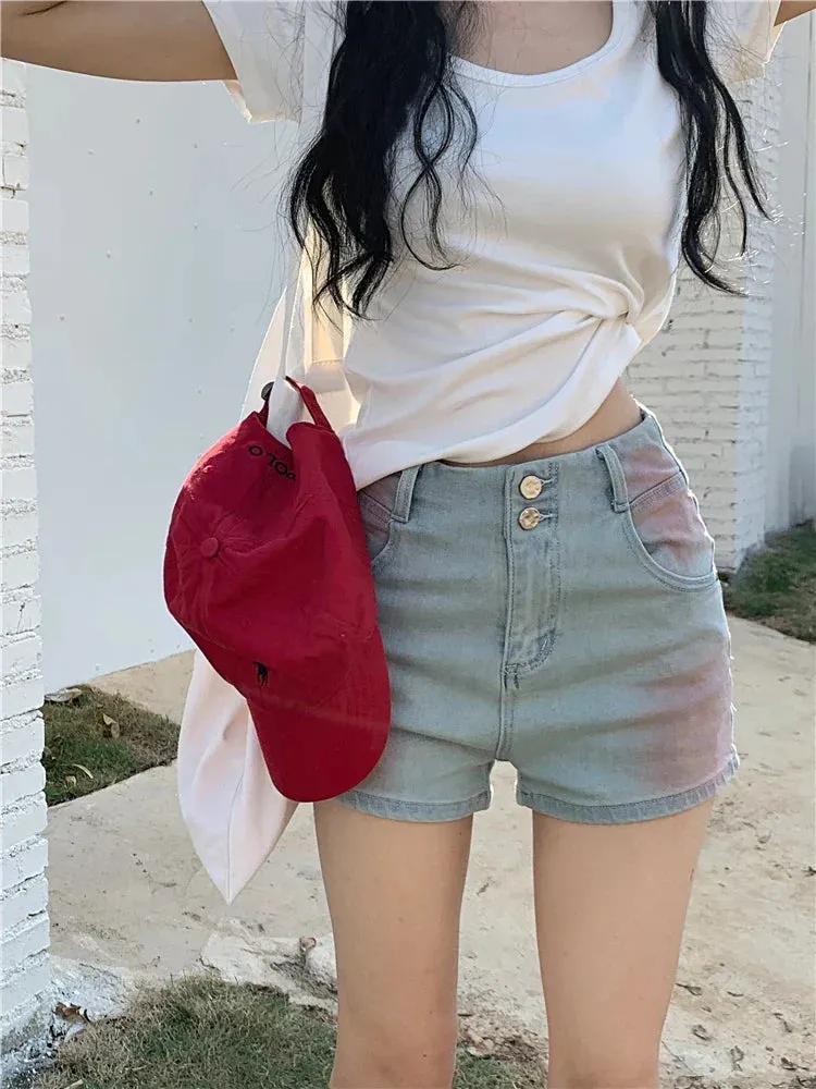 Vintage Button Fly Casual Jean Short