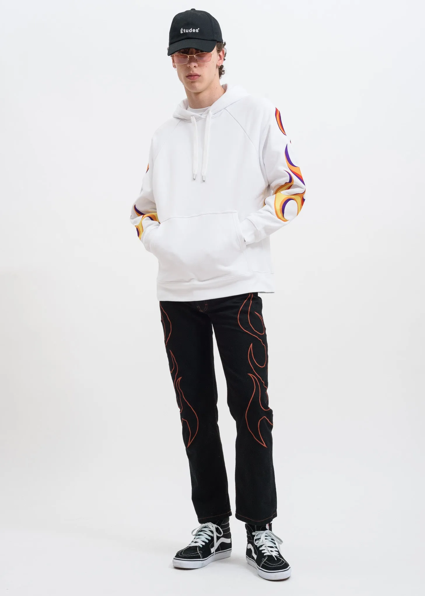 White Flaming Racing Hoodie