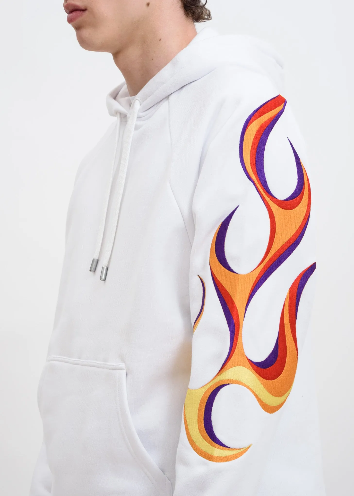 White Flaming Racing Hoodie