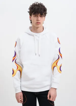 White Flaming Racing Hoodie