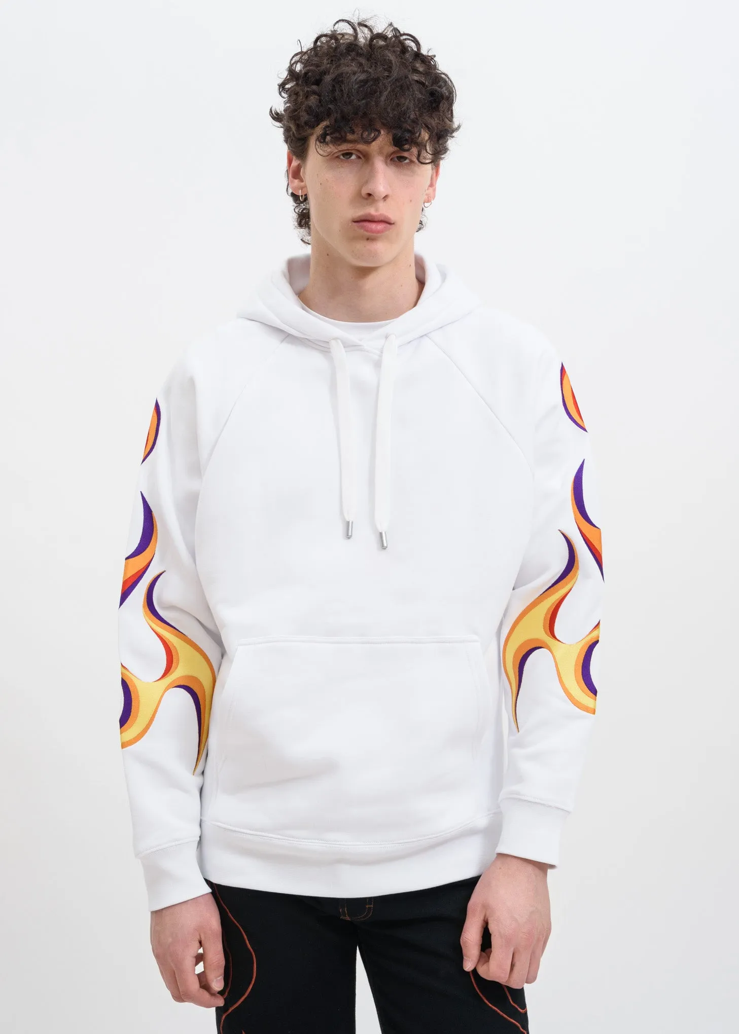 White Flaming Racing Hoodie